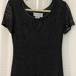 Black holiday dress, long, has sparkle